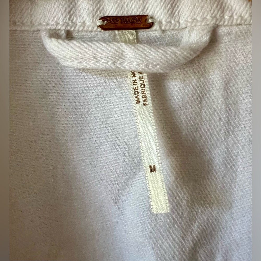 Free People Rumors Denim Jacket Optic White Size M - Picture 12 of 13